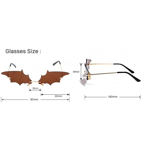 Rimless Rimless Retro Batman Vintage Fashion Style Sunglasses Steampunk Eyewear - Batman Brown - CK195C23YNY $21.47