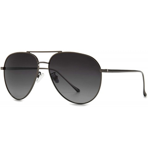Oversized Women's Lightweight Oversized Aviator Sunglasses - Mirrored Polarized Lens - CR18AI4EWC3 $32.22