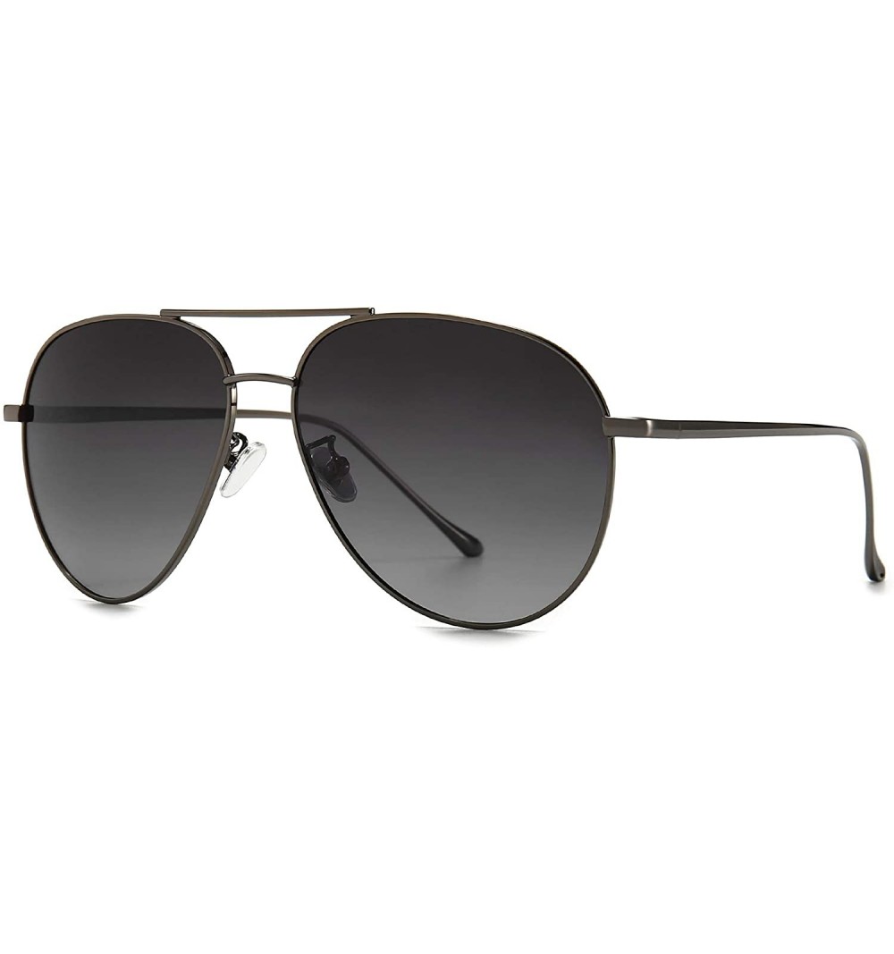 Oversized Women's Lightweight Oversized Aviator Sunglasses - Mirrored Polarized Lens - CR18AI4EWC3 $13.53