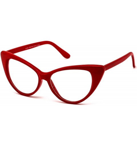 Oval Retro Sexy Women Eyeglasses Frame Fashion Cat Eye Clear Lens ladies Eye Glasses - Red - CI18CC3XLO4 $10.58