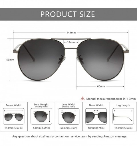 Oversized Women's Lightweight Oversized Aviator Sunglasses - Mirrored Polarized Lens - CR18AI4EWC3 $13.53