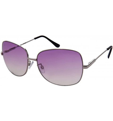 Square Chic Square Metal Sunnies w/Ocean Color Lens 3102S-OCR - Silver - CP182A27T8M $11.33