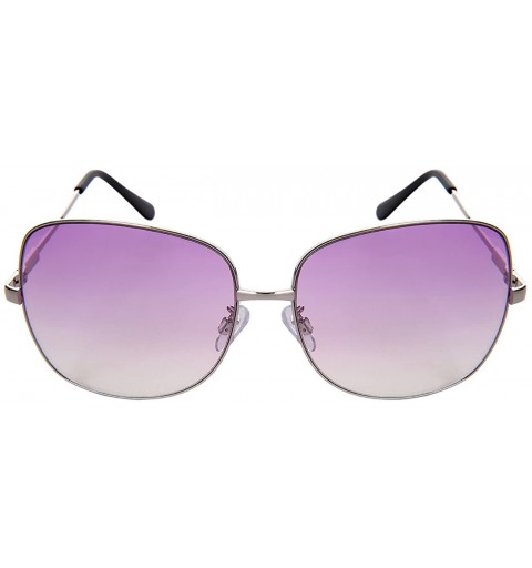 Square Chic Square Metal Sunnies w/Ocean Color Lens 3102S-OCR - Silver - CP182A27T8M $11.33