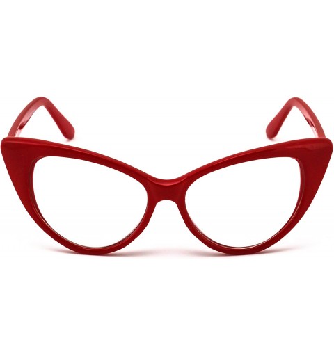 Oval Retro Sexy Women Eyeglasses Frame Fashion Cat Eye Clear Lens ladies Eye Glasses - Red - CI18CC3XLO4 $10.58