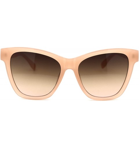 Oversized Womens Thick Horn Rim Oversize Retro Fashion Sunglasses - Pink Brown - CM18YTI9ZW7 $15.13