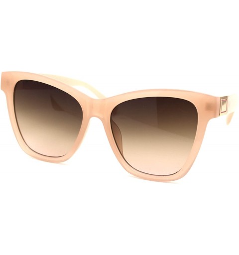Oversized Womens Thick Horn Rim Oversize Retro Fashion Sunglasses - Pink Brown - CM18YTI9ZW7 $15.13