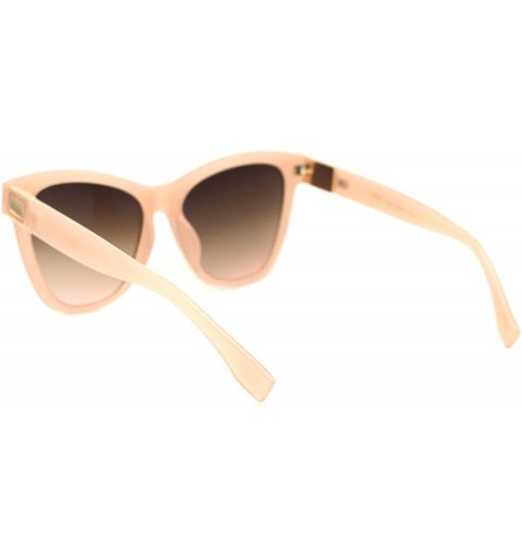 Oversized Womens Thick Horn Rim Oversize Retro Fashion Sunglasses - Pink Brown - CM18YTI9ZW7 $15.13