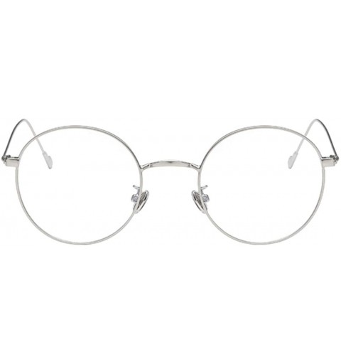 Round Man woman Retro Harajuku Nearsighted Glasses Myopia Flat Mirror Glasses - Silver - CF1978DRCA2 $21.65