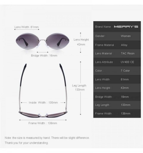 Rimless DESIGN Women Rimless Oval Sunglasses Gradient Lens UV400 Protection C02 Blue - C05 Clear - CE18YNDDGSZ $12.95