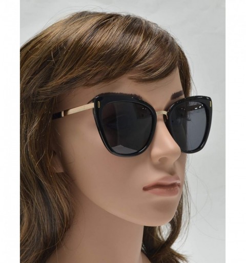 Sport Polarized Cat Eye Sunglasses for Women UV Protection Retro Vintage - Black + Smoke - CN195CO9Y7H $13.06