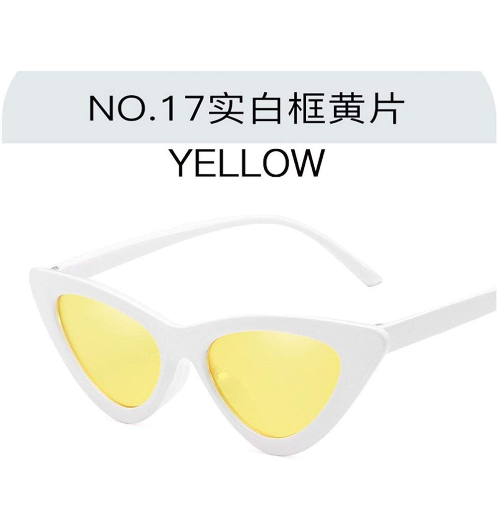 Semi-rimless Cute Sexy Cat Eye Sunglasses Women Metal Retro Small Vintage Female Classic Sun Glasses - 17 - CM198ZRZREM $31.14