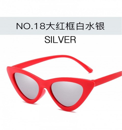 Semi-rimless Cute Sexy Cat Eye Sunglasses Women Metal Retro Small Vintage Female Classic Sun Glasses - 17 - CM198ZRZREM $31.14