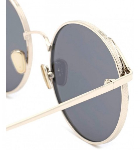 Aviator 2019 new sunglasses female round frame sunglasses - fashion metal frame trend retro sunglasses ladies - A - C118SL50R...