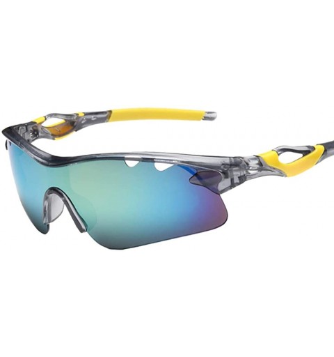 Rectangular Cycling Glasses Casual Sports Outdoor Sunglasses Bike Hiking Explosion-proof Lens Sunglasses - Yellow - CU18SAGYN...