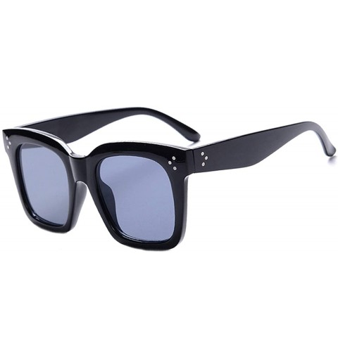 Aviator New Black Clear Oversized Square Sunglasses Women Gradient Summer Style Classic Sun Glasses - Black Gray - CQ18W6I9UW...