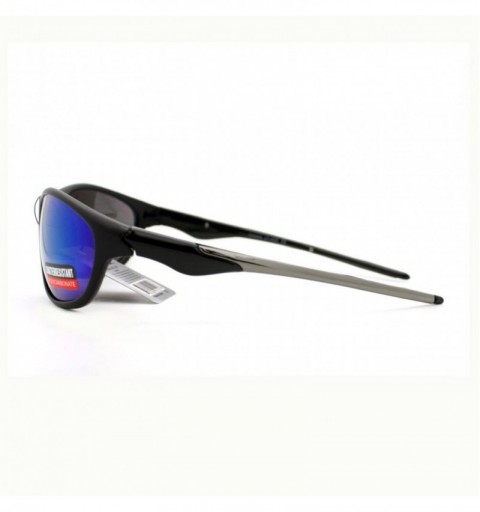 Wrap UV Protection Sports Sunglasses Mens Oval Wrap Around Multicolor Lens - Black - CK11Y7S2S0D $13.15