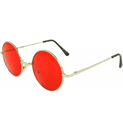 Round Retro Fashion Lennon Style Round Frame Sunglasses - Red - CW11F79R6RV $13.41