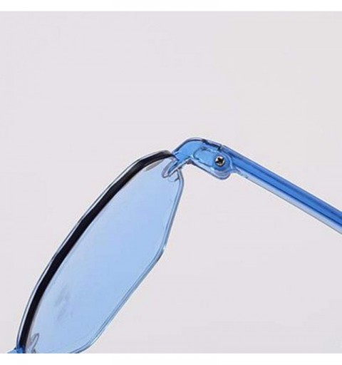 Rimless Polarized Sunglasses for Women Classic Trendy Stylish Sun Glasses 100% UV Protection - Blue - CN1906RWLSG $10.21