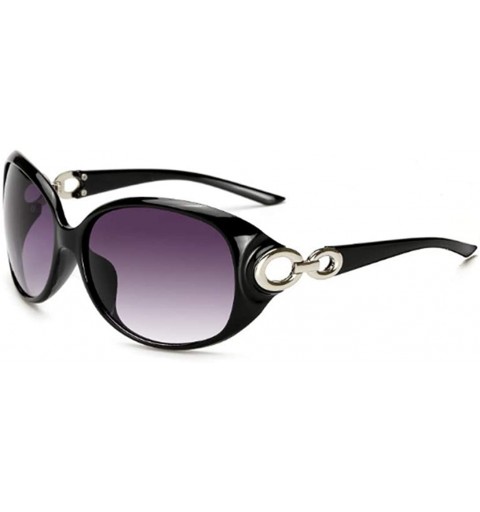 Goggle Women's Sunglasses Double Ring Large Frame Sunglasses - Black - CM18XZLXSM0 $24.96