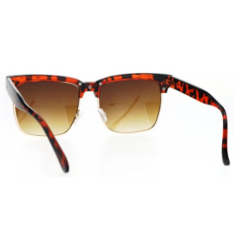 Square Mens Fashion Sunglasses Designer Style Square Frame Trendy Shades UV 400 - Tortoise (Brown) - CA183SG04L7 $10.81
