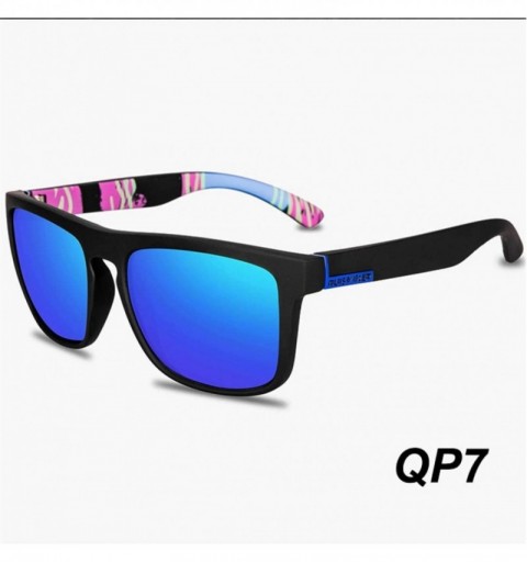 Square Square Sunglasses Men Polarized Sun Glasses Retro Vintage Goggles Women Driving Eyewear - Qp2 - CR194OQKK5N $25.89