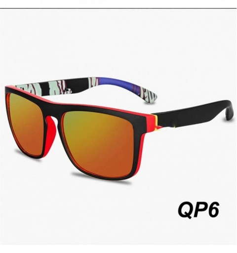 Square Square Sunglasses Men Polarized Sun Glasses Retro Vintage Goggles Women Driving Eyewear - Qp2 - CR194OQKK5N $25.89