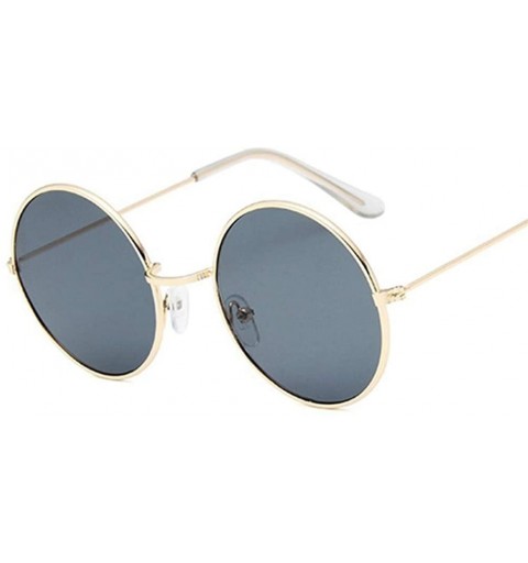Round Retro Round Pink Sunglasses Women Sun Glasses For Women - Gold - CV18WAUGQZK $30.47