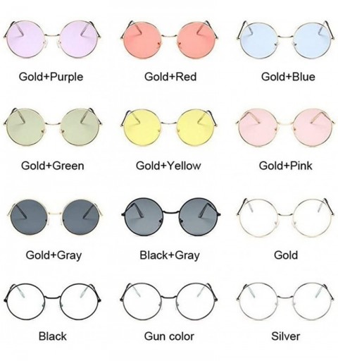 Round Retro Round Pink Sunglasses Women Sun Glasses For Women - Gold - CV18WAUGQZK $30.47