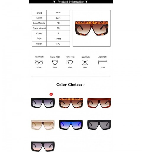 Square Oversize Sunglasses Glasses Vintage Gradient - C3 - CE197ZESE9O $11.52