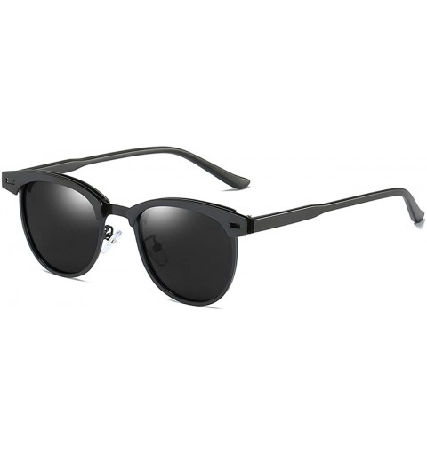 Rimless Polarized Sunglasses for Men Women-TR+Metal Material-Fashion Shades with UV400 Protection 8027 - Black/Smoke - CU197T...