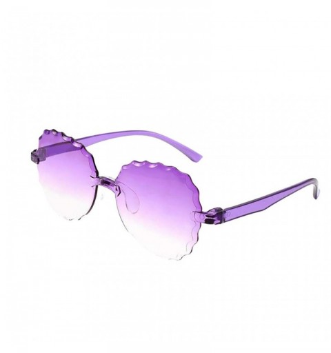 Wrap Sunglasses Frameless Multilateral Colorful Accessories - H - CX190HIIXEG $18.29