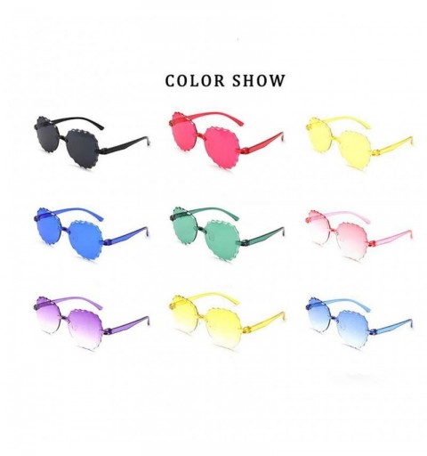 Wrap Sunglasses Frameless Multilateral Colorful Accessories - H - CX190HIIXEG $19.59