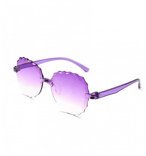 Wrap Sunglasses Frameless Multilateral Colorful Accessories - H - CX190HIIXEG $19.59