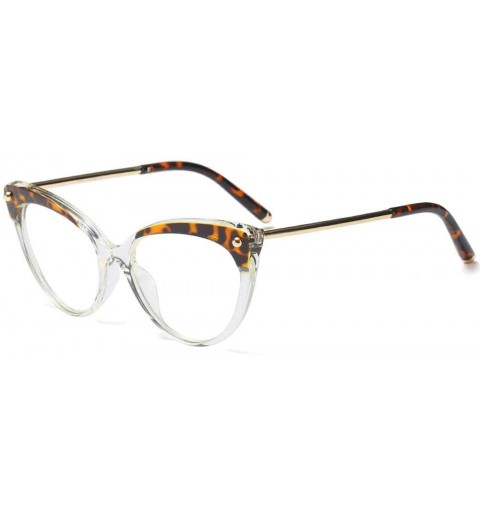 Cat Eye Vintage Inspired Half Tinted Frame Clear Lens Cat Eye Glasses for Women Oval Black Frame - Off-white - C518INQK5RE $1...