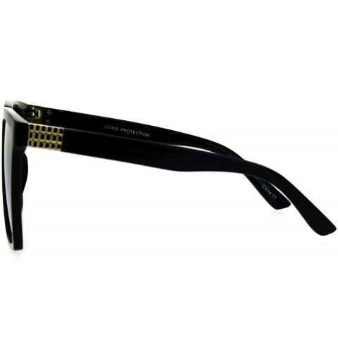 Oversized Womens Oversized Sunglasses Square Designer Frame Mirror Lens UV 400 - Black (Orange Mirror) - CQ186HZWAYG $10.44