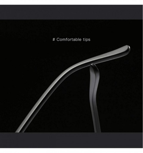 Rimless Polarized Sunglasses for Men Women-TR+Metal Material-Fashion Shades with UV400 Protection 8027 - Black/Smoke - CU197T...