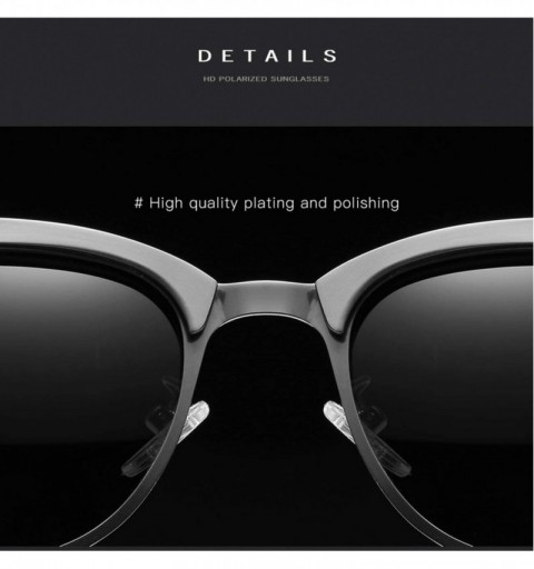 Rimless Polarized Sunglasses for Men Women-TR+Metal Material-Fashion Shades with UV400 Protection 8027 - Black/Smoke - CU197T...