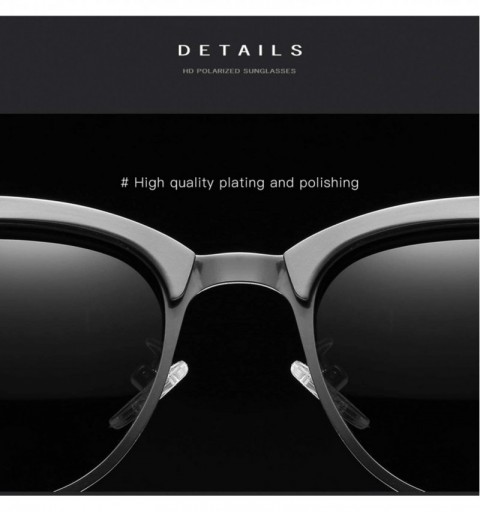 Rimless Polarized Sunglasses for Men Women-TR+Metal Material-Fashion Shades with UV400 Protection 8027 - Black/Smoke - CU197T...