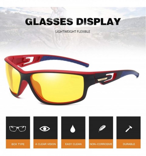 Sport Polarized Driving Sunglasses TR90 Unbreakable Frame for Men Women Running Cycling FDA Approved - Yellow - C718LW80YL9 $...