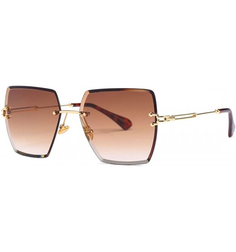 Oversized Fashion Men women Oversized Frameless Candy color Sunglasses UV400 - Brown - CI18N00UQLY $9.69