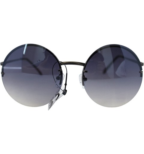 Round SIMPLE Round Two Tone Color Style Fashion Sunglasses for Men and Women - Blue - CC18ZTTTYXI $9.96