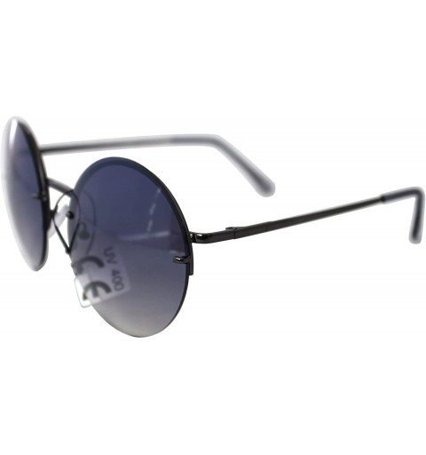 Round SIMPLE Round Two Tone Color Style Fashion Sunglasses for Men and Women - Blue - CC18ZTTTYXI $9.96