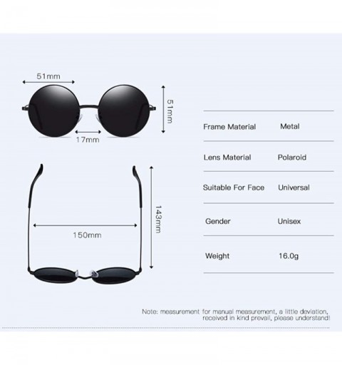 Aviator Polarized Sunglasses for Men and Women with Retro Circular Frame Driving Sunglasses - B - C218QCMEEAQ $22.75