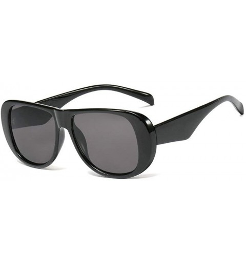 Square Oversized Square Sunglasses Vintage Gradient - Black - CX18TT7ZNON $14.40