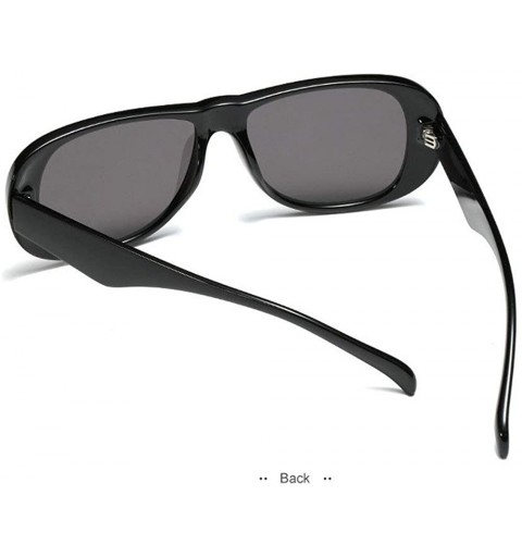 Square Oversized Square Sunglasses Vintage Gradient - Black - CX18TT7ZNON $14.40