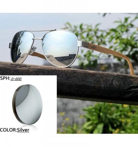 Sport 2019 new custom myopia polarized sunglasses men's classic bamboo wood legs metal anklets sunglasses 0.5 to -6.0 - CI18S...