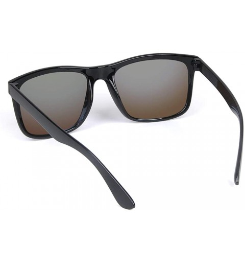Round Polarized Sunglasses for Men Retro Unisex Rimmed Sunglasses UV Protection Fashion Square Mirrored Sunglasses - CN18WDS8...