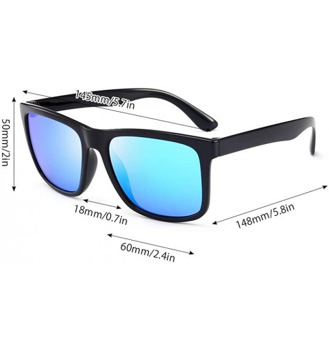 Round Polarized Sunglasses for Men Retro Unisex Rimmed Sunglasses UV Protection Fashion Square Mirrored Sunglasses - CN18WDS8...