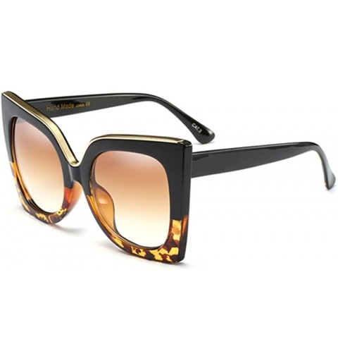 Butterfly Designer Butterfly Oversized New Fashion Women Cat Gradient Sunglasses - Leopard - C61896LLO92 $10.23