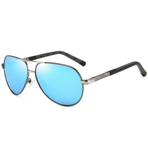 Aviator Men's Sunglasses- Anti-Glare- Polarized Sunglasses- Stylish Metal Full-Frame Aviator C6 - C6 - CA1955X76K4 $32.00